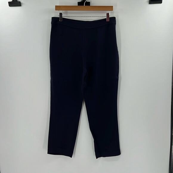 Kobi Halperin Women's High Waisted Flat Front Ankle Pants - Navy - Large - Picture 1 of 9